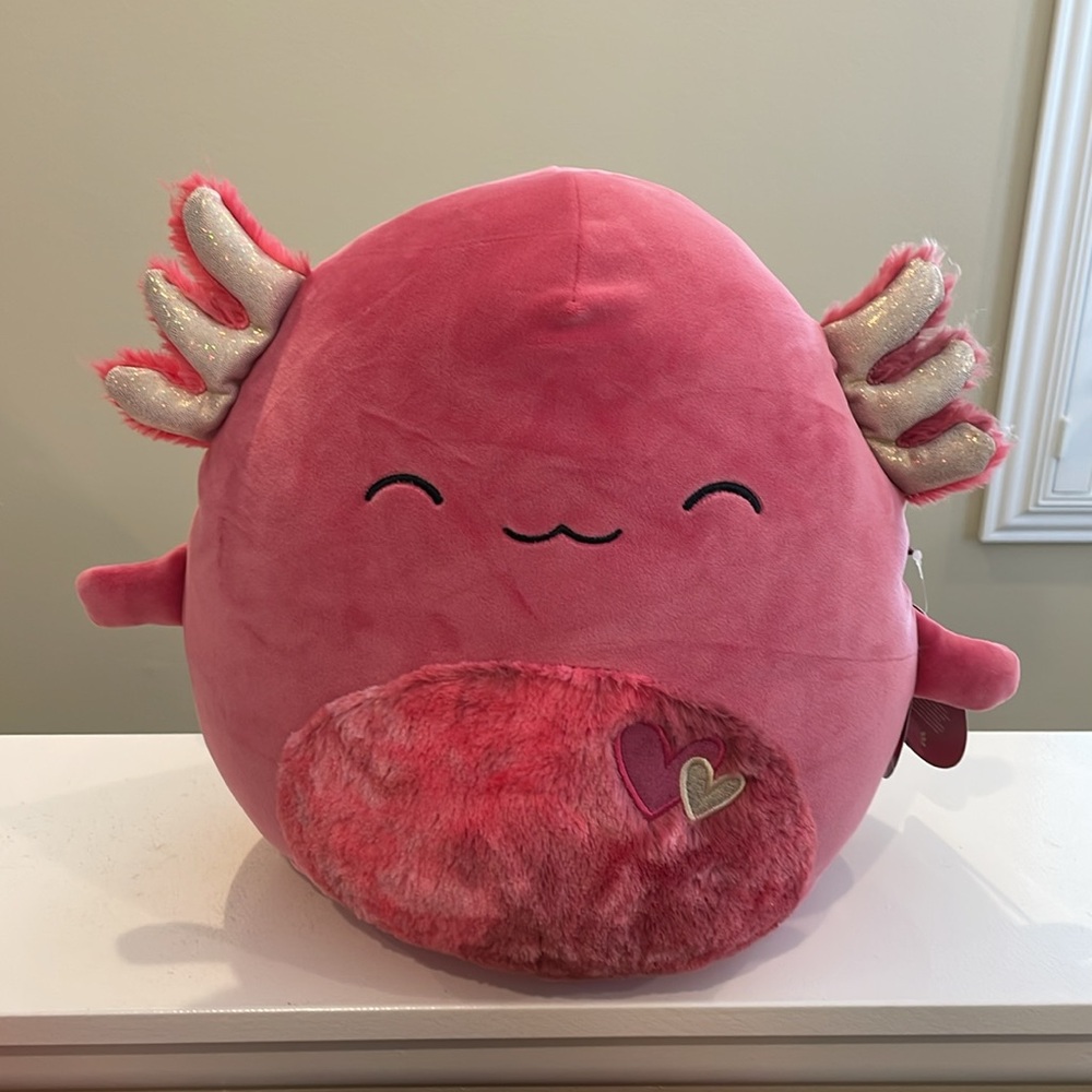 NWT 12” IndieMae the Maroon Magenta Axolotl Valentine Squishmallow